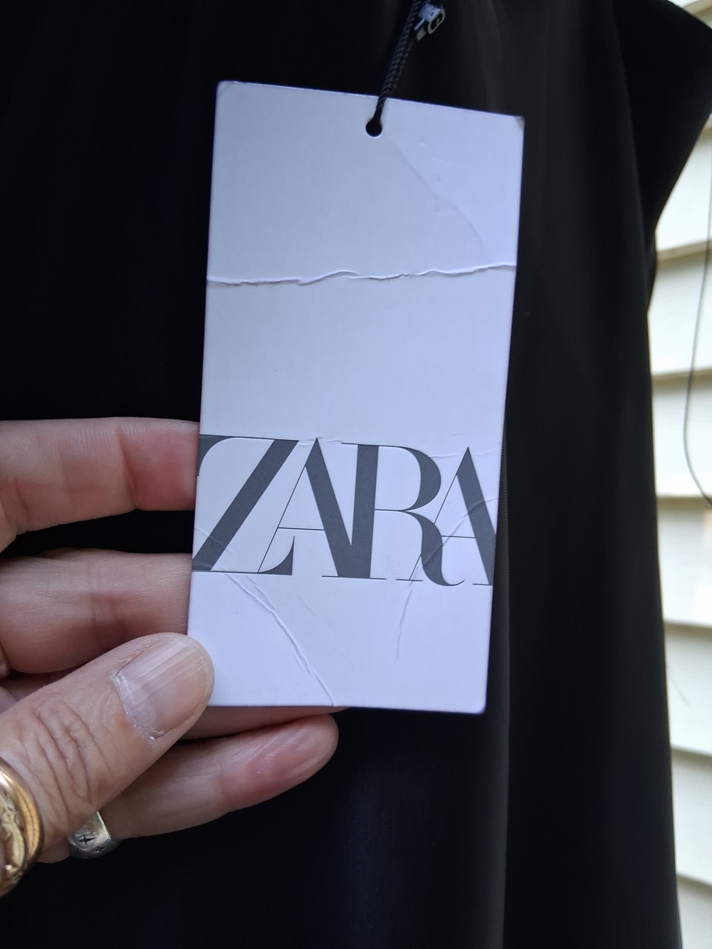 Zara Black Satin Slip Dress Size Small NWT- FLAWED - Picture 2 of 16